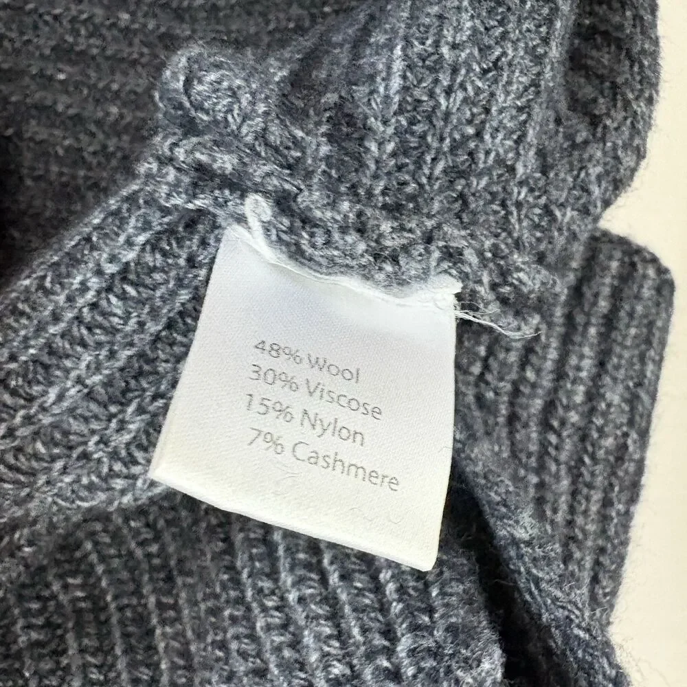Bartolini Womens‎ Mock Neck Sweater Blue Gray Cashmere Wool Blend Italy Small